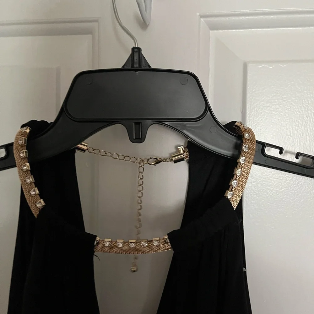 Bisou Bisou Black Halter Maxi Gown - Picture 3 of 4